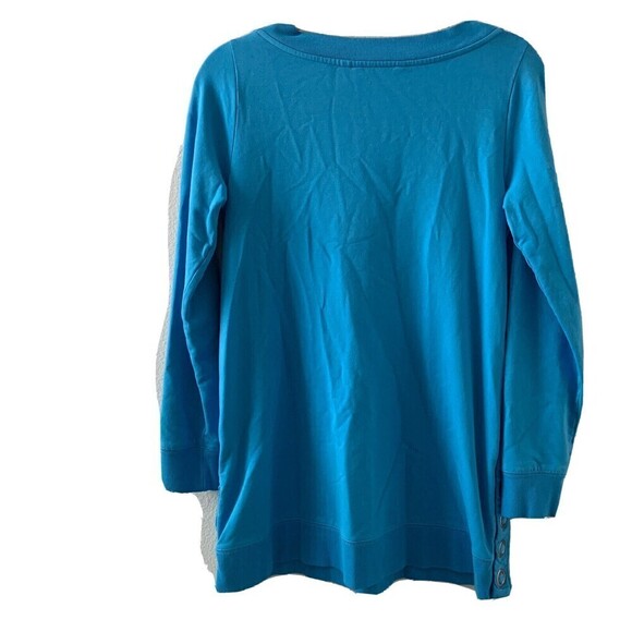 Soft Surrounding Womens Size XS Blue Make It Snappy Pullover Tunic Top - Picture 3 of 6